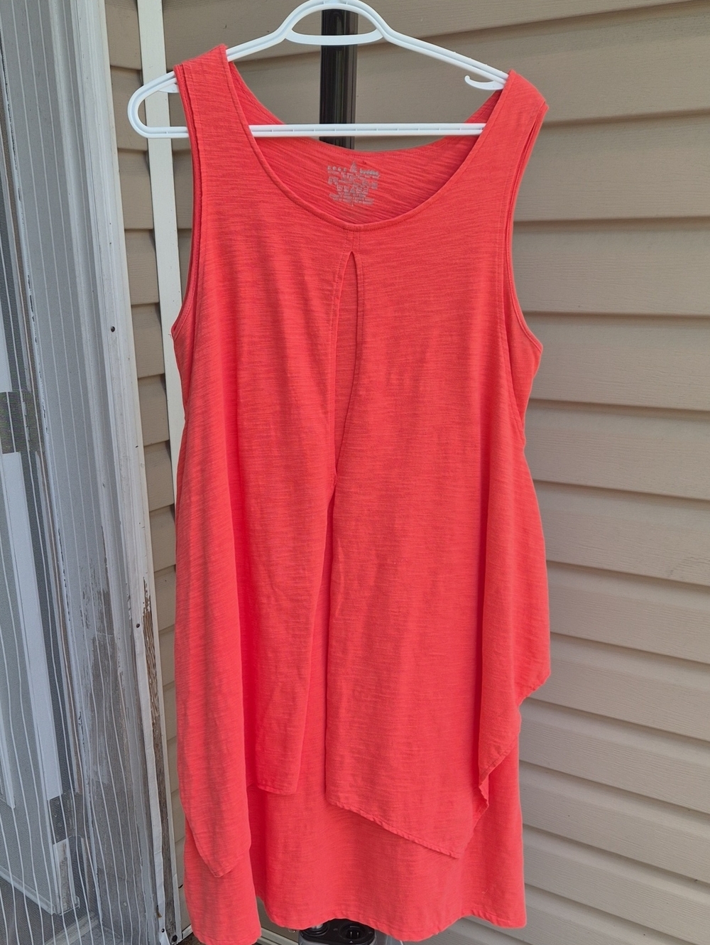 Neon Buddha Coral Layered Cotton Dress
